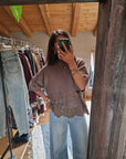 MAGLIA OVERSIZE CON DETTAGLIO INSERTI IN PIZZO