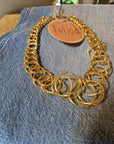 COLLANA DORATA A CERCHI INTRECCIATI