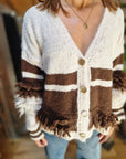 CARDIGAN RIGHE FRANGE