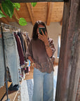 MAGLIA OVERSIZE CON DETTAGLIO INSERTI IN PIZZO