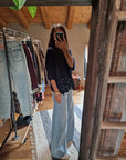 MAGLIA OVERSIZE CON DETTAGLIO INSERTI IN PIZZO