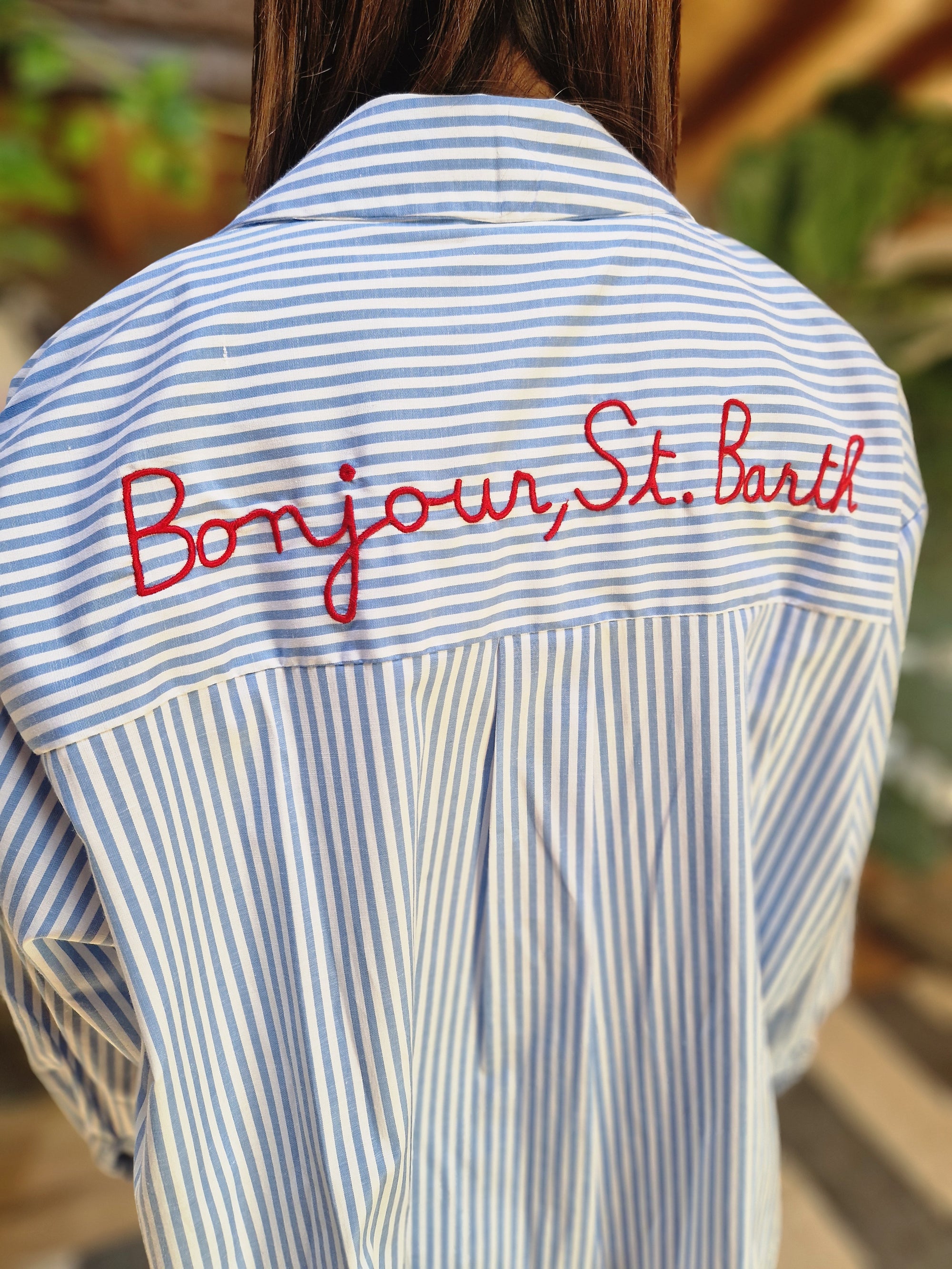 CAMICIA OVER SCRITTA "ST BARTH"