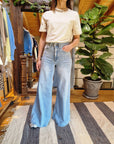JEANS WIDE-LEG A VITA ALTA