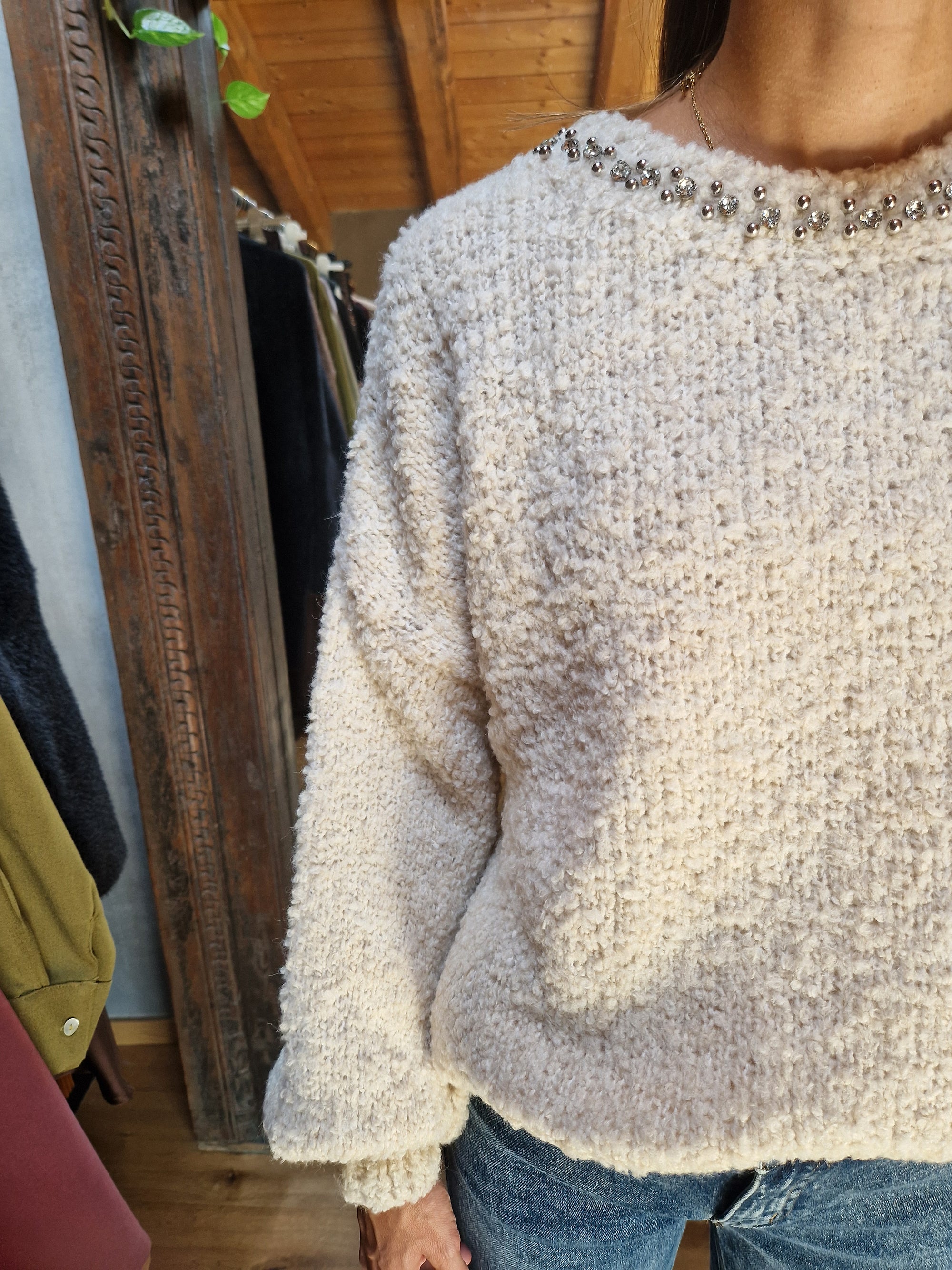 MAGLIONE BOUCLE&#39; STRASS