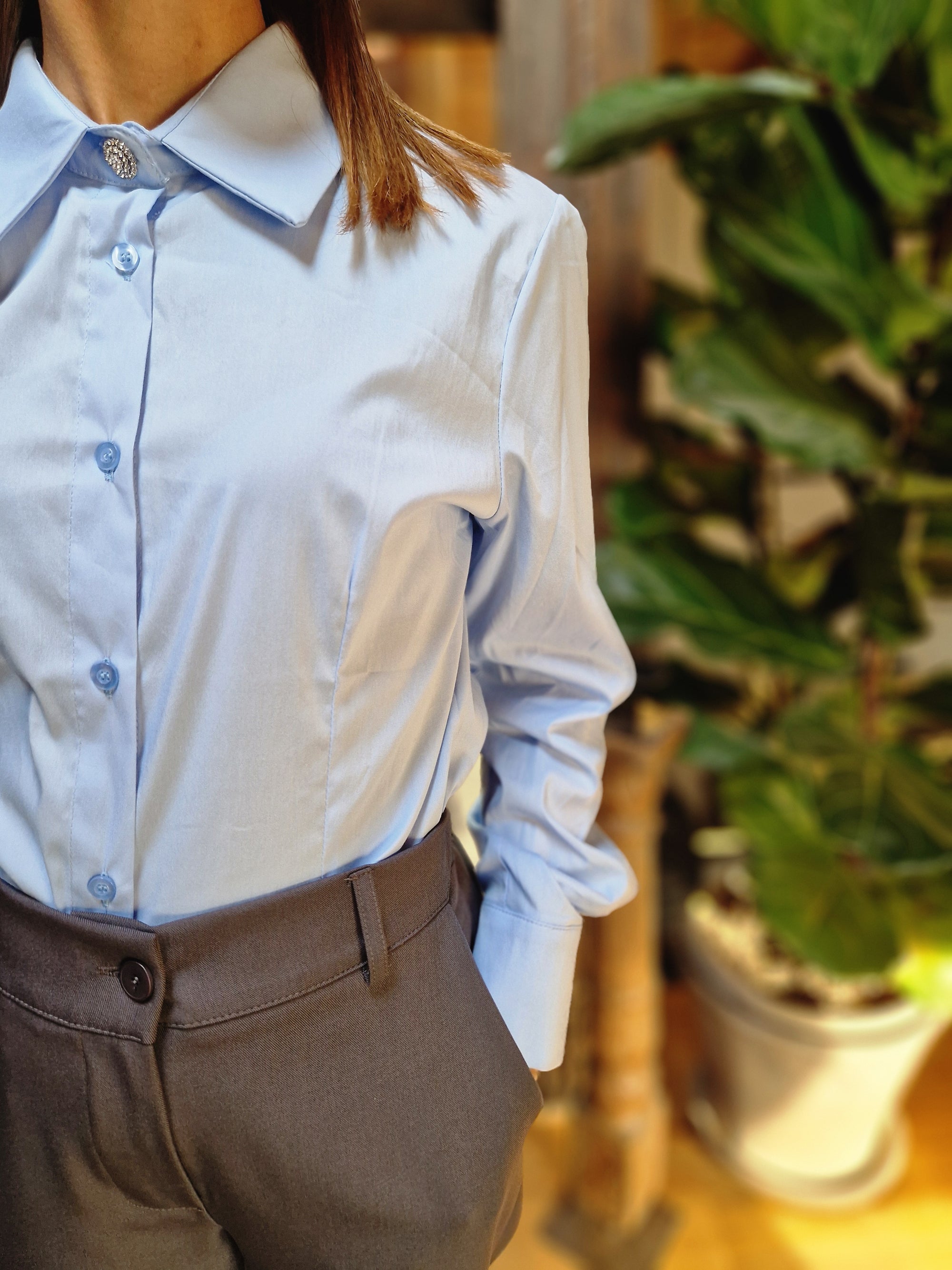 CAMICIA BOTTONE GIOIELLO