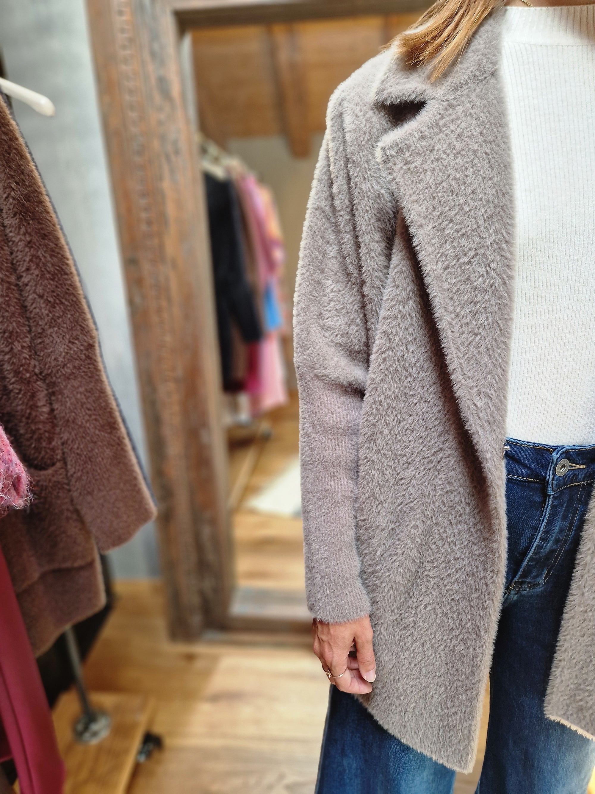 CARDIGAN EFFETTO PELLICCIA