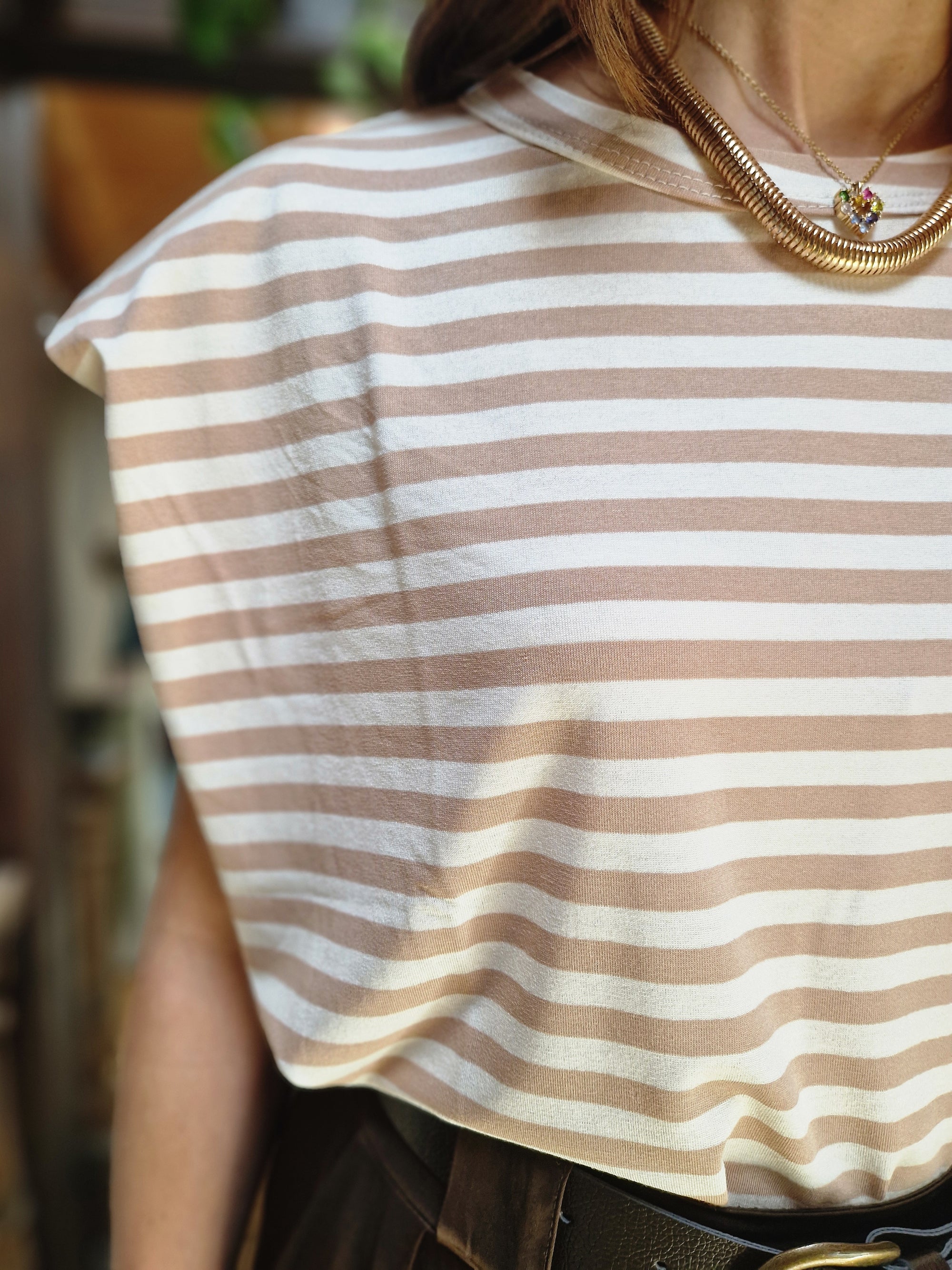 T-SHIRT SPALLINE A RIGHE