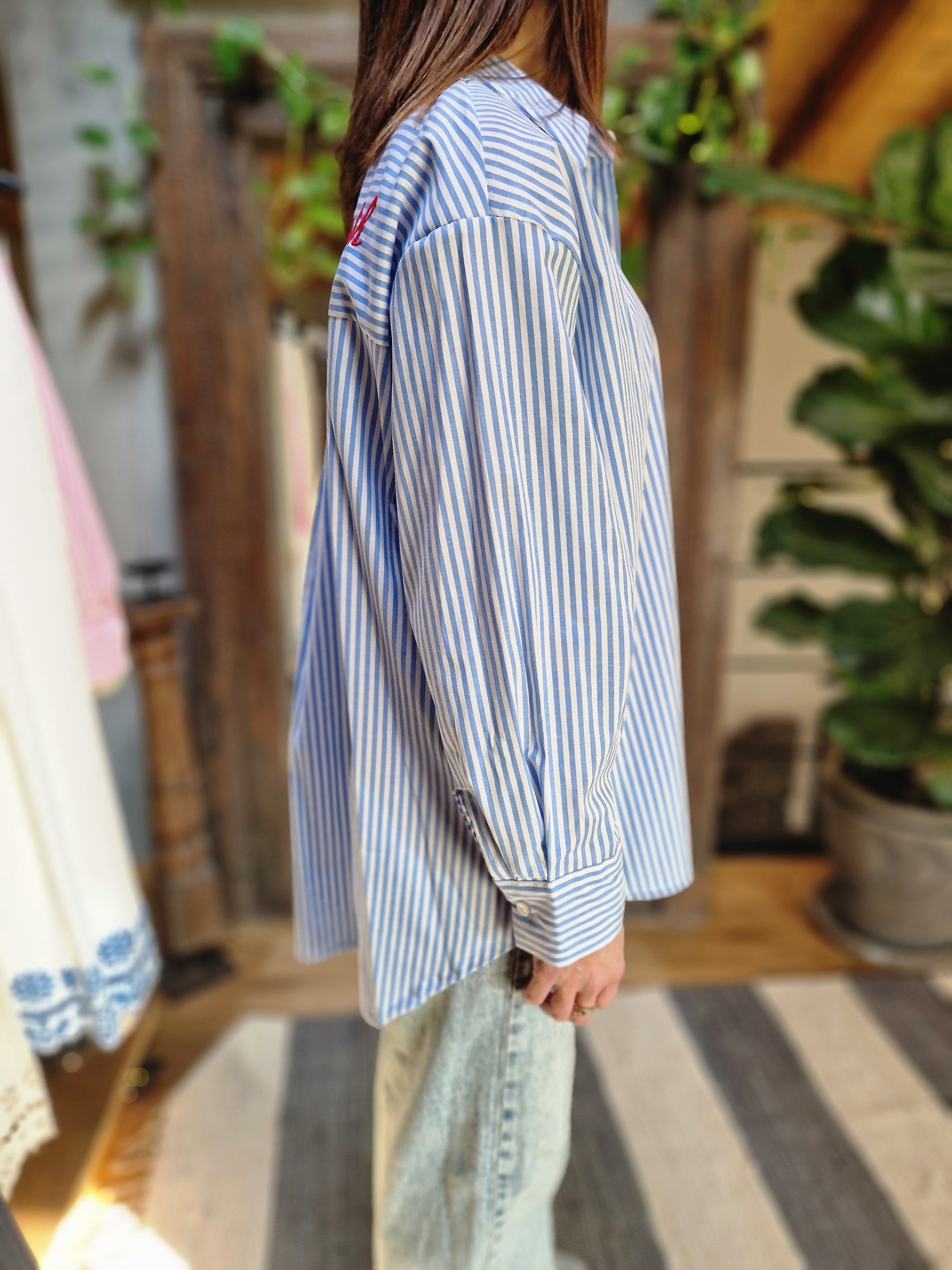 CAMICIA OVER SCRITTA "ST BARTH"