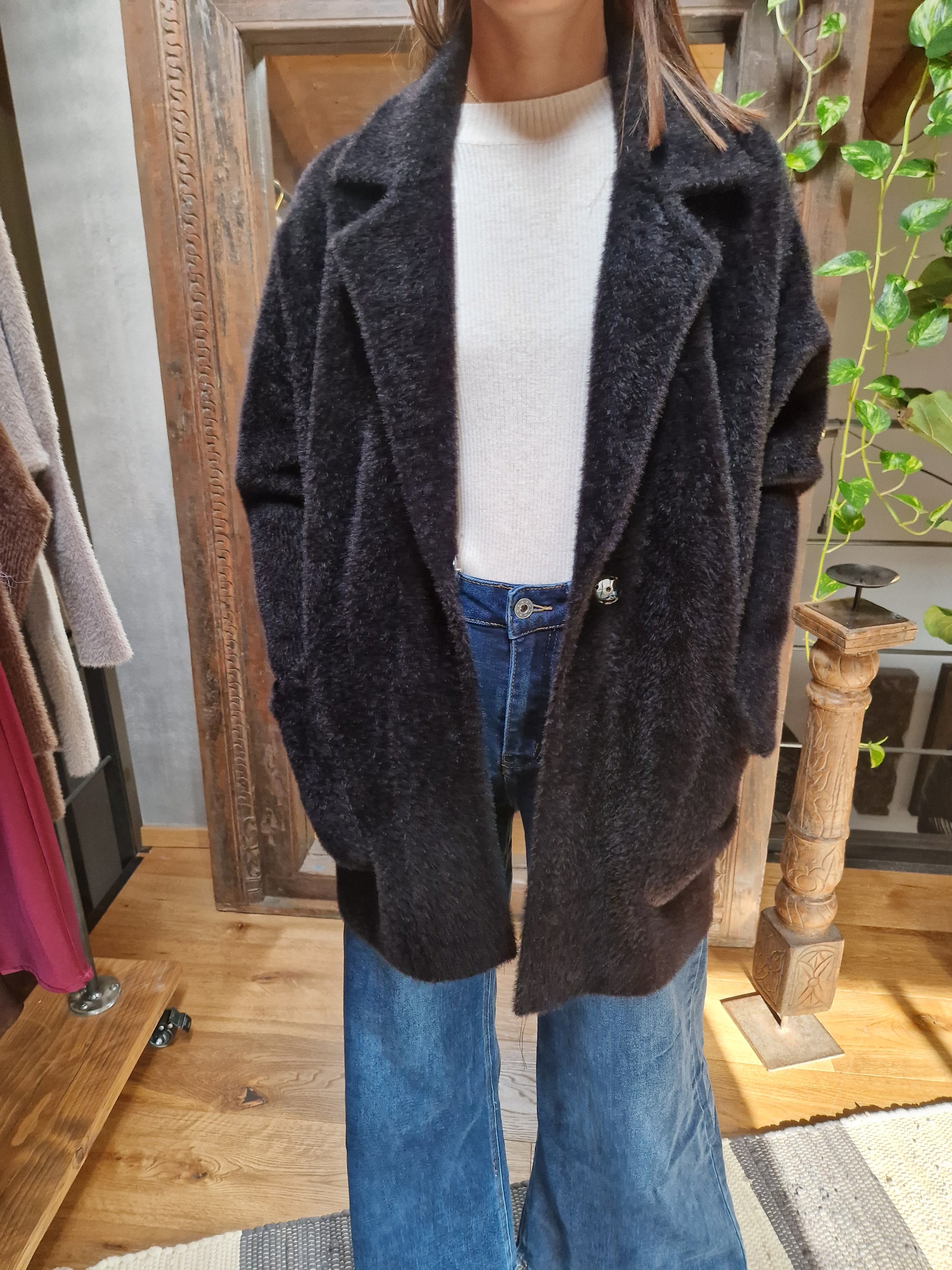 CARDIGAN EFFETTO PELLICCIA