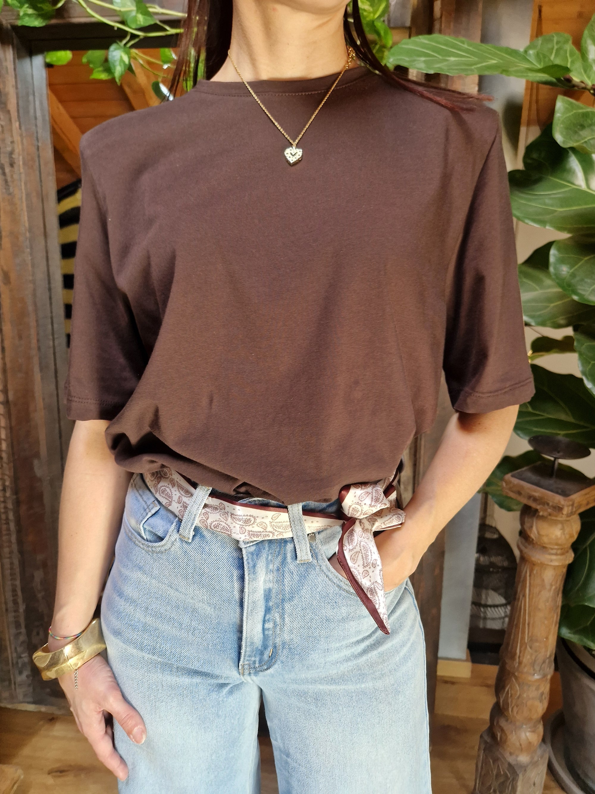 T-SHIRT SPALLINE con FOULARD