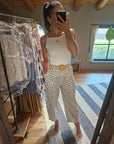 PANTALONI A POIS CON CINTURA