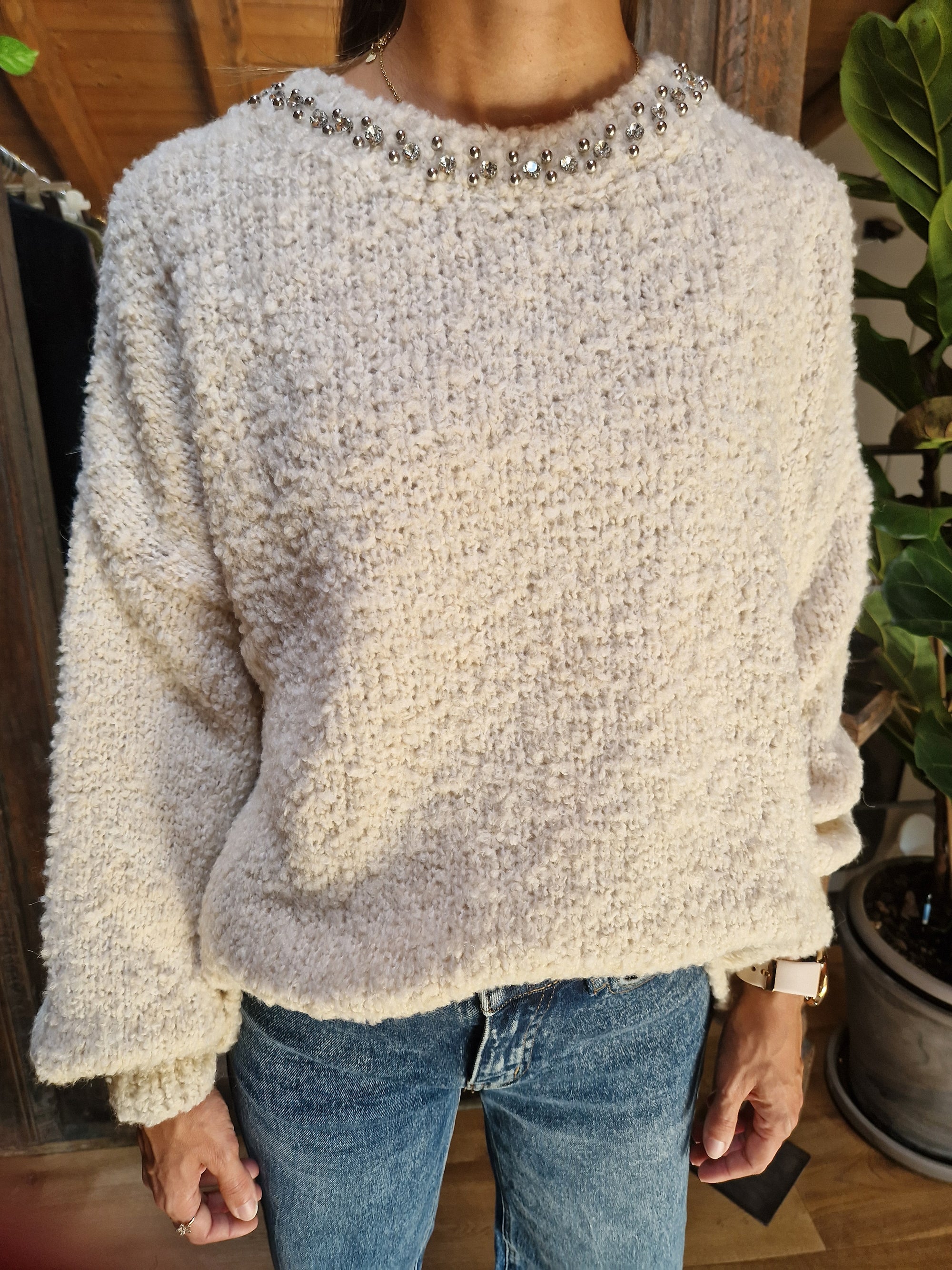 MAGLIONE BOUCLE&#39; STRASS