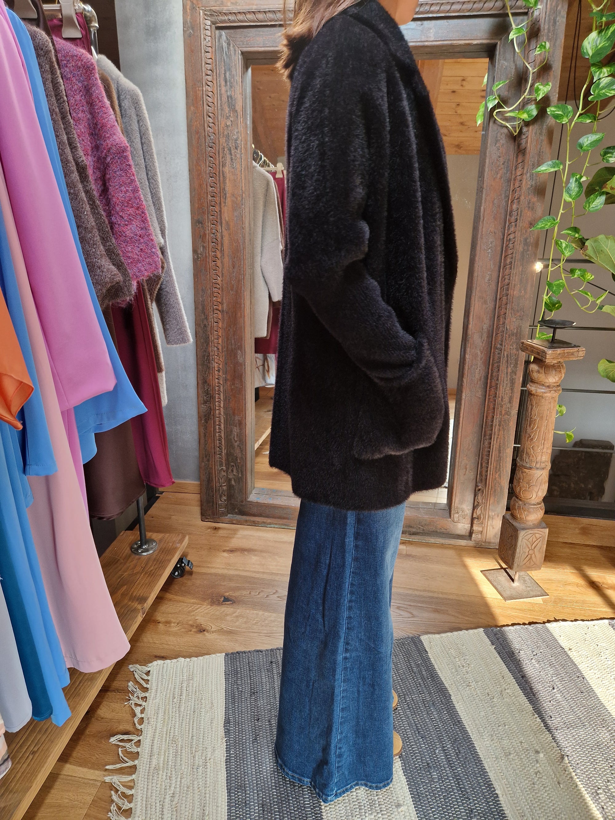 CARDIGAN EFFETTO PELLICCIA