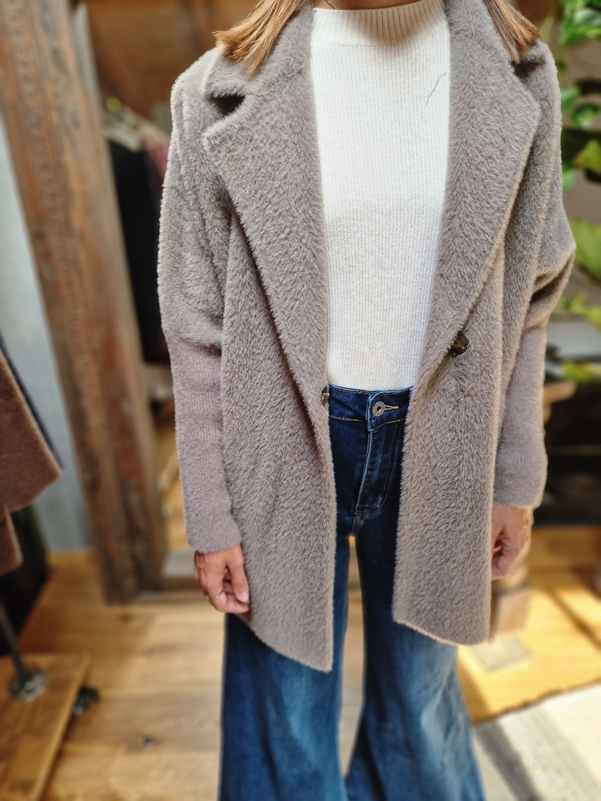 CARDIGAN EFFETTO PELLICCIA