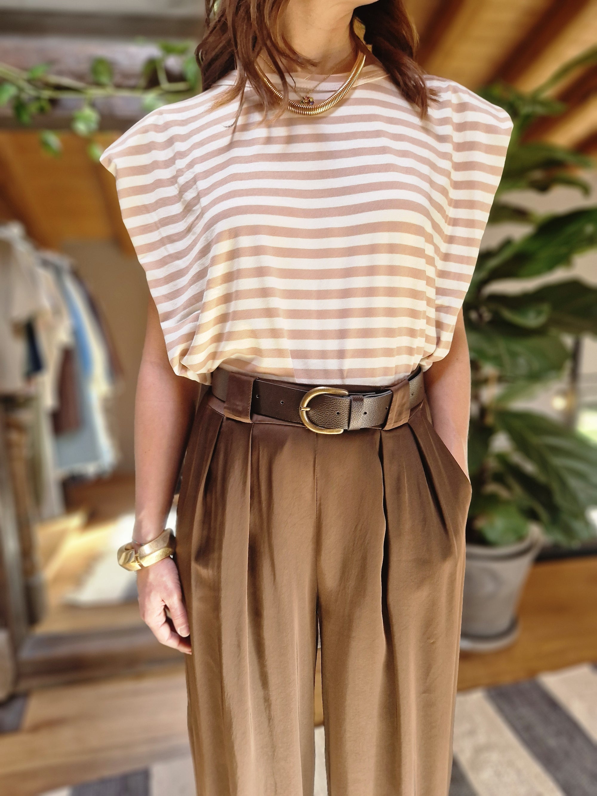 T-SHIRT SPALLINE A RIGHE