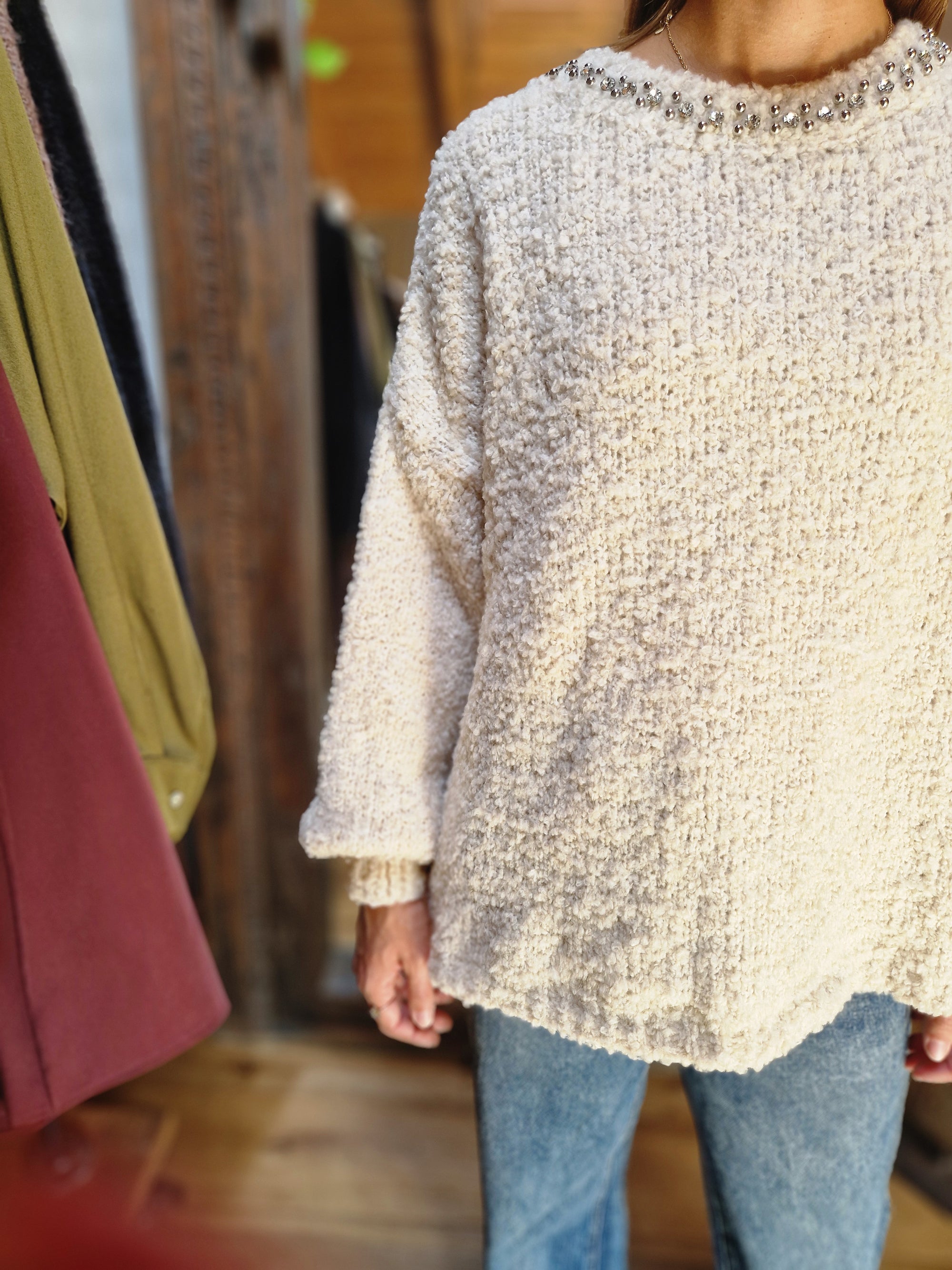 MAGLIONE BOUCLE&#39; STRASS