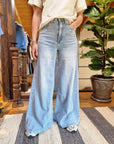 JEANS WIDE-LEG A VITA ALTA