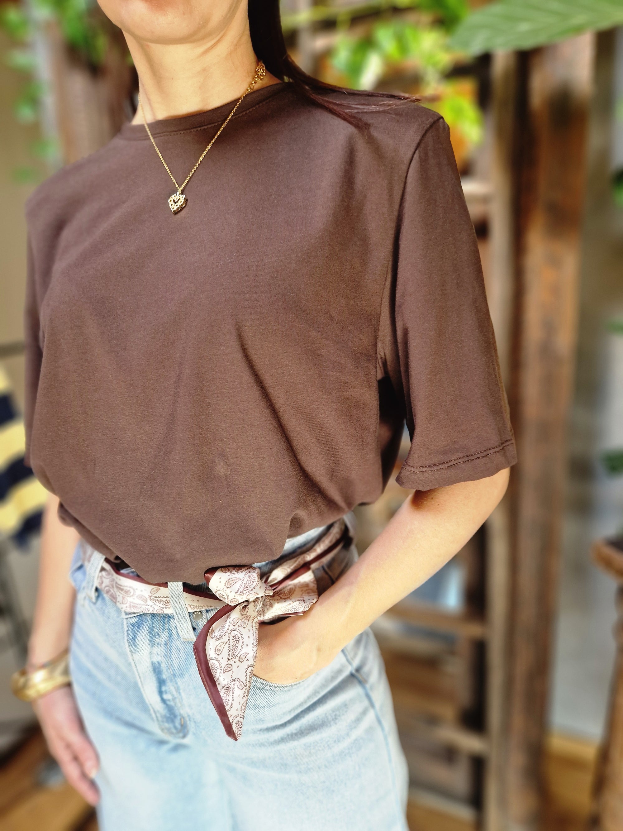 T-SHIRT SPALLINE con FOULARD