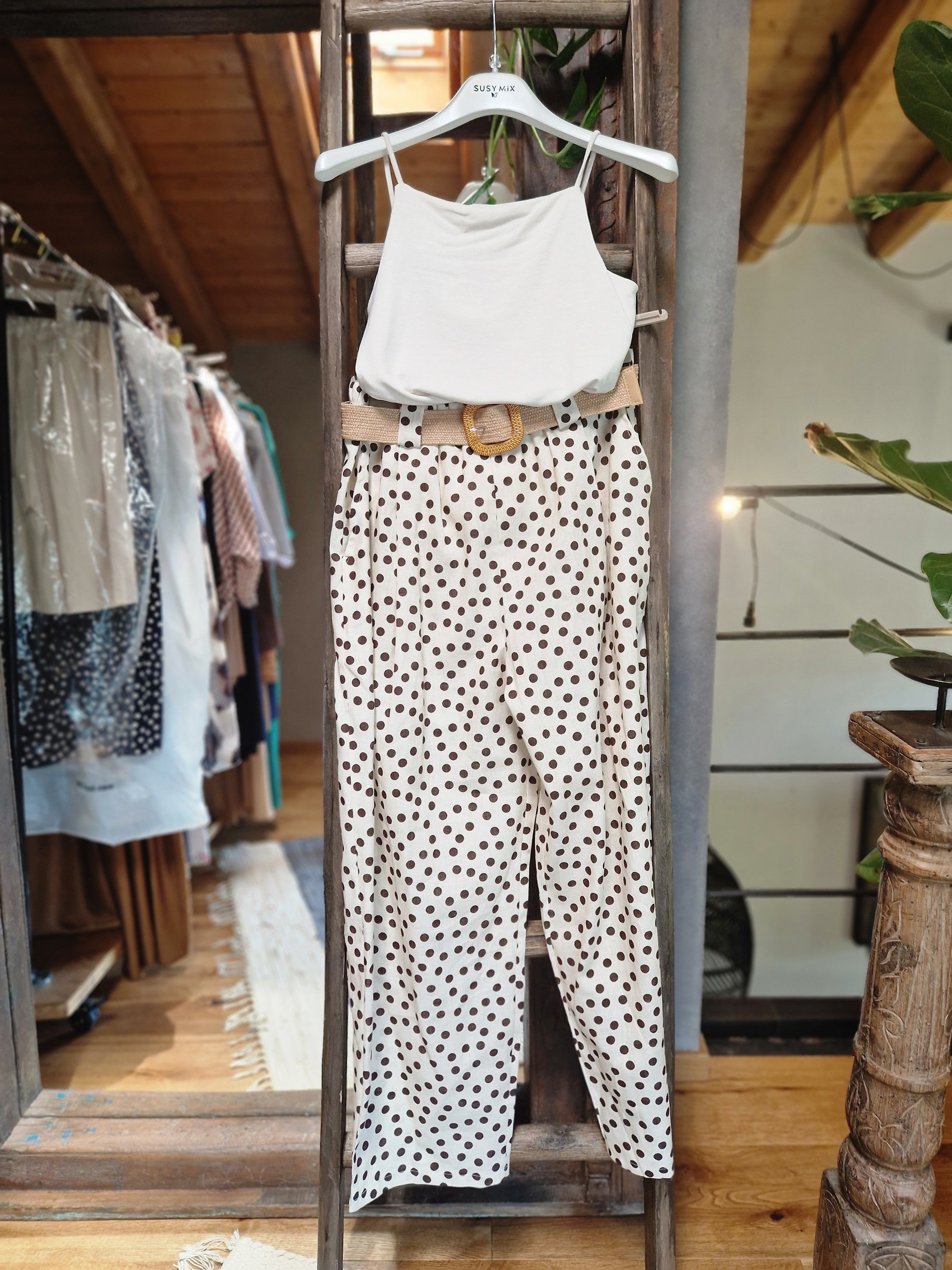 PANTALONI A POIS CON CINTURA