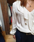 BLUSA CON ROUCHES