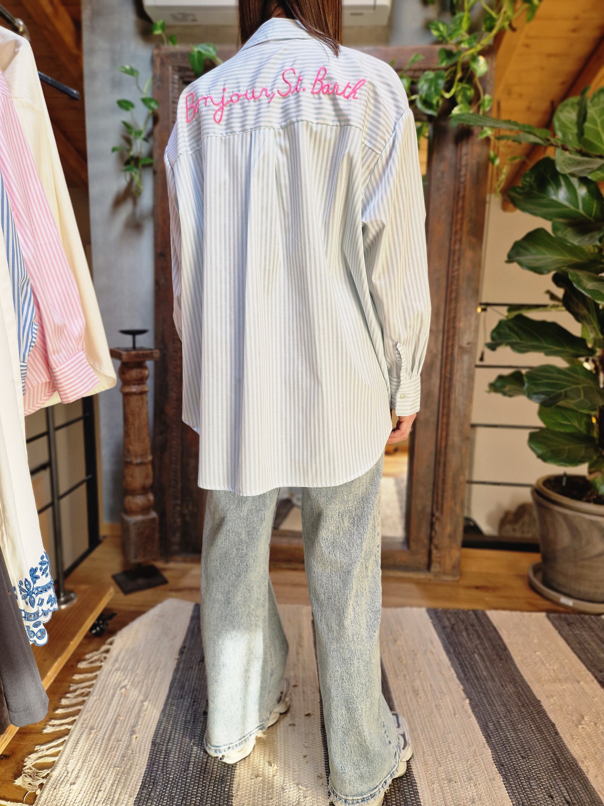 CAMICIA OVER SCRITTA "ST BARTH"