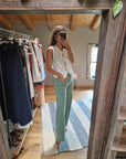 GILET IN COTONE RICAMATO CON LACCETTI